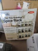 Asab - Curve 3-Tier Free-Standing Spice Rack - Boxed.