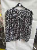 Principles Pleat Yoke Blouson Siv Top Black, Size: 12 - Good Condition With Tag.