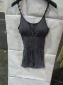 PrettyLittleThing Charcoal Acid Wash Seamless Mini Gym Unitard, Size: L - Good Condition With Tag.