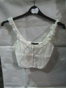 Saw It First White Laced Crop Top, Size: 8 XS - Good Condition With Tag.