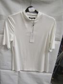 2x Karen Millen - Curve Funnel Neck Short Sleeve Top Ivory - Size 18 - New With Tags & Packaged.