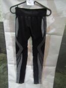 PrettyLittleThing Shape Black Active Contrast High Waisted Leggings, Size: S - Good Condition With