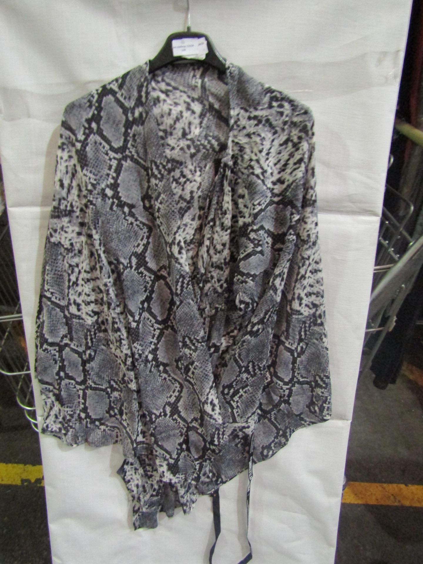 2x Pretty Little Thing Monochrome Snake Wrap Shirt - Size 10, New & Packaged.