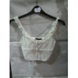 Saw It First White Laced Crop Top, Size: 8 XS - Good Condition With Tag.