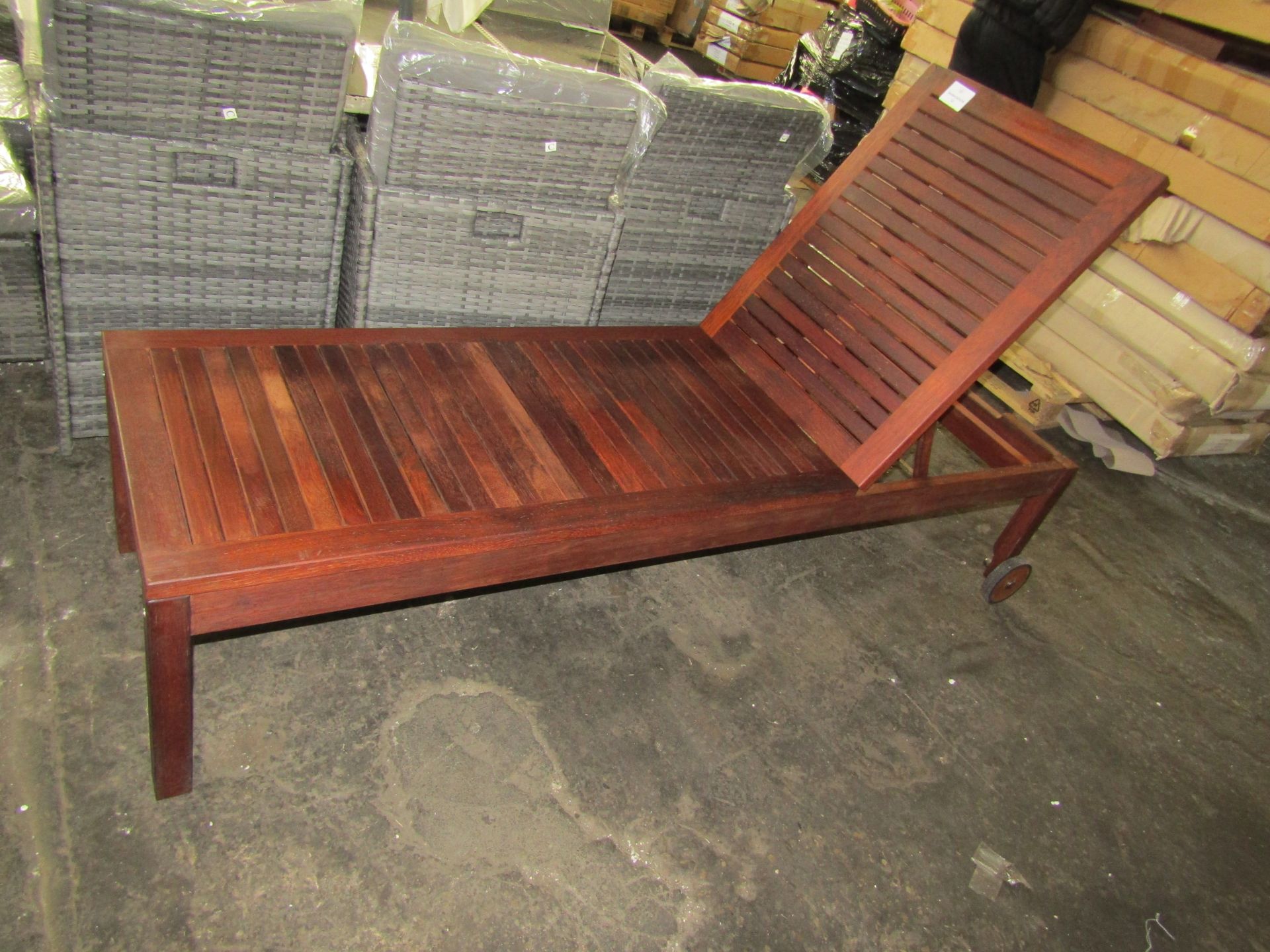 Pacific Kwila By Suncoast Sitra Indonisian Solid Teak Urban Sun Lounger New & Boxed However Box