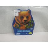 6x Peaceable Kingdom - 257pc Bear Shaped Puzzle - New.