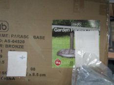 Asab - Bronze Garden Parasol Base - 9KG - Unchecked & Boxed.