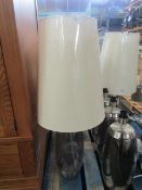 Chelsom - Stockholm Glass & Chrome Table Lamp With Oatmeal 38cm Shade - Good Condition.