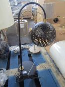 Chelsom - Harlequin Matt Black & Brass Effect Table Lamp - Good Condition.