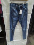 Risk Couture Ladies Ripped Knee Jeans Blue, Size: 28/30 - Good Condition.