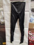 5x Pretty Little Thing Shape Black Faux Leather Lace Insert Leggings, Size 16, New & Packaged.