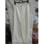 2x PrettyLittleThing White Woven Double Belt Loop Suit Trousers, Size: 8 - New & Packaged.