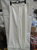 2x PrettyLittleThing White Woven Double Belt Loop Suit Trousers, Size: 8 - New & Packaged.