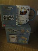 2x Tea Time Challenge Mug & Puzzle, Unchecked & Boxed.