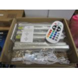 1 x Set of 6 LED ReChargeable Cabinet Lights Colour Changing or Plain White With Remote New & Boxed