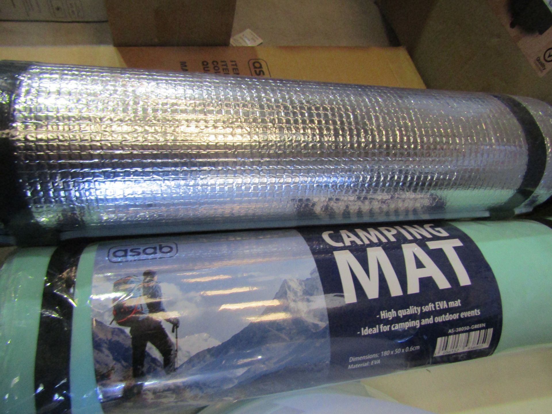 2x Asab High Quality EVA Camping Mats, Size: 180 x 50 x 0.6cm - Unchecked & Packaged.