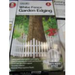 2x Asab 4-Pieces White Food Effect Fence Garden Edging, Panel Size: 60 x 33cm - Unchecked & Boxed.