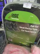 Auto Care Mesh Racing Style Car Seat Covers, Unchecked, Packaging Slightly Damaged.