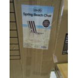 2x Asab Spring Beach Chair, Navy Stripes With White Frame - Unchecked & Boxed.