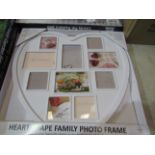 Heart Shape Family Photo Frame, White - Good Condition & Boxed - Please See Picture For Further