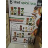 Fusion 6-Shelf Spice Rack, Holds Up To 48 Jars - Unchecked & Boxed.