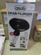 Asab Drain Plunger Includes 2 Interchangeable Plunger Cups That Attach To Fit Any Size Opening -