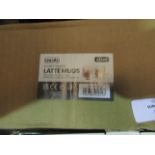 Asab 2-Piece Double Walled Latte Mugs - Unchecked & Boxed.