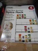 Asab 4-Tier Door Mounted Spice Rack - Unchecked & Boxed.