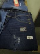 Denium Club Ladies Navy Ripped Jeans, Size: 16/42 - Good Condition & Unpackaged.