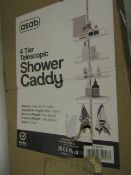3x Asab 4-Tier Telescopic Shower Caddy - All Unchecked & Boxed.