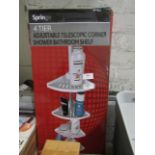 Springo 4-Tier Adjustable Telescopic Corner Shower Bathroom Shelf - Unchecked & Boxed.