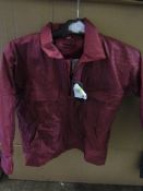 Teflon Fabric Protector Rain Coat With Inner Fleece, Size 14, Red, Unworn & Packaged.