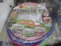 Set Of 3 Food Covers, Unchecked & Packaged.