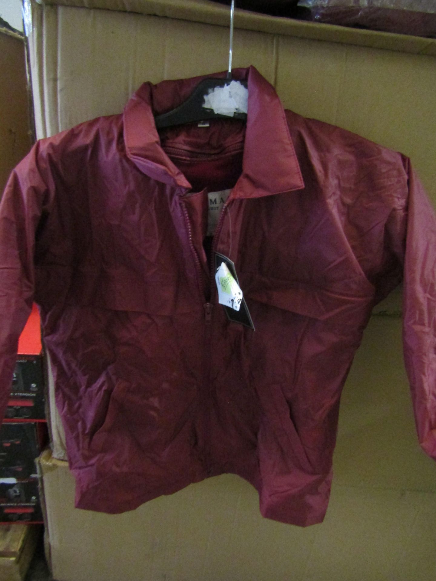 Teflon Fabric Protector Rain Coat With Inner Fleece, Size 12, Red, Unworn & Packaged.