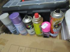 5x Items Being - 4x Various Spray Paint Products & 1x Gas Master Butane Gas Bottle - All Unchecked.