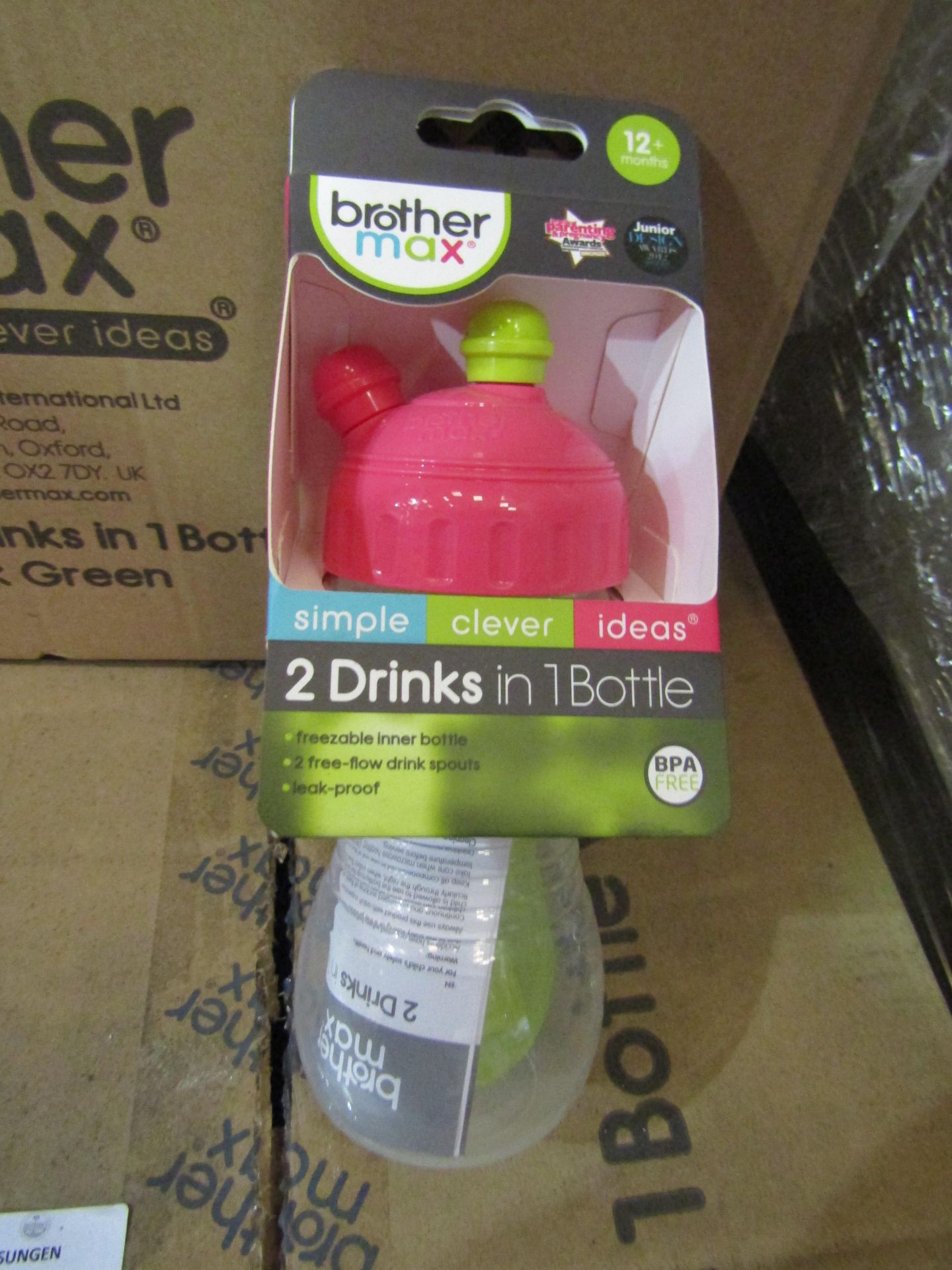 2x Brother Max 2 Drinks In 1 Bottle 12+ Months, Pink - New & Packaged.