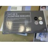 Set Of 3 Floating Shelves In White - Unchecked & Boxed.