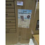 2x Asab Spring Beach Chair, Navy Stripes With White Frame - Unchecked & Boxed.