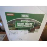 Nigma Terracotta Pack Of 4 Brick Effect Garden Fence Set - Unchecked & Boxed.