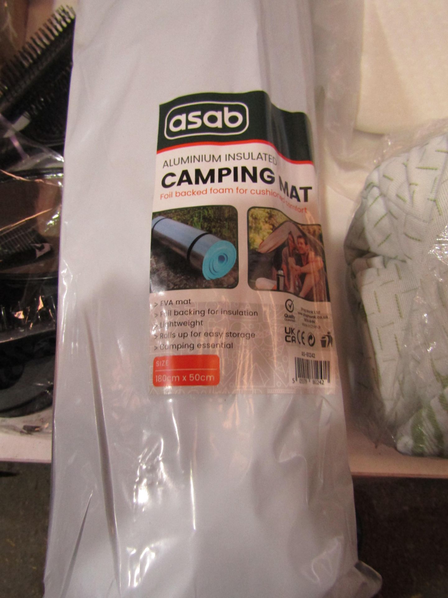 Asab Aluminium Insulated Camping Mat, Size: 180 x 50cm - Unchecked & Packaged.