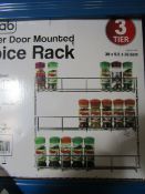 Asab 3-Tier Door Mounted Spice Rack - Unchecked & Boxed.