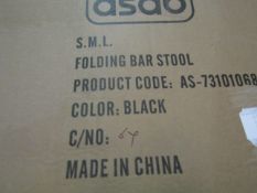 2x Asab Folding Bar Stools In Silver - Unchecked & Boxed.