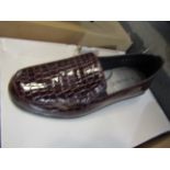 Ladies Shoe Size 4, Snake Skin Pattern, Red, Unworn & Boxed