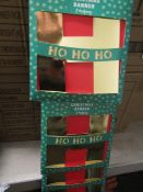 3x Boxes Of 10 HO HO HO Chrristmas Banners, Unchecked & Boxed.