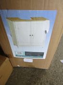Under Sink Bathroom Cabinet White With Bamboo Top, Size: 60 x 30 x 60cm - Unchecked & Boxed.