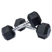 DKN 5 kg Rubber Hex Dumbbell - Set of 2 RRP 45