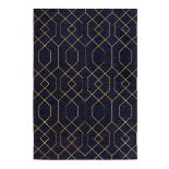 Manhattan D040 Rug Tokyo Navy/Gold Rectangle 200X290cm RRP 229