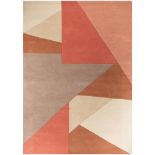 Neutral D040 Nori Geometric Wool Rug In Blush/Multi 120X170Cm RRP 89