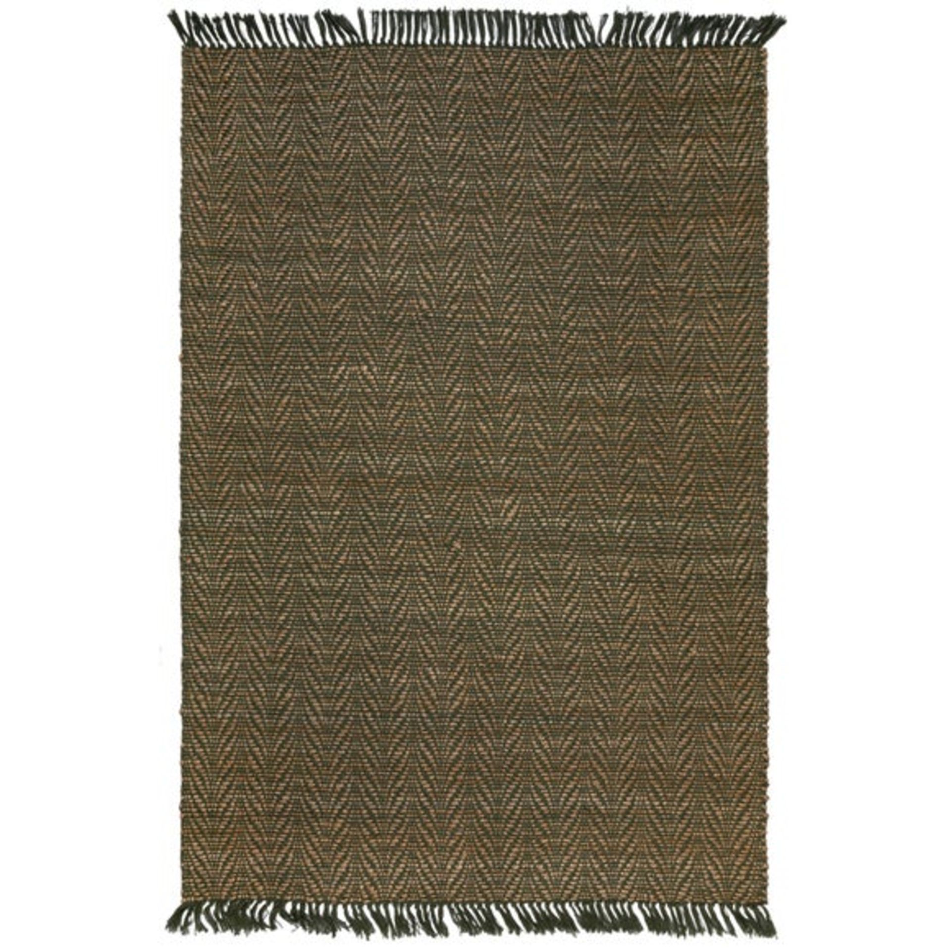 Jute Pattern D040 Rug Jute Herringbone Green Rectangle 160X230cm RRP 149