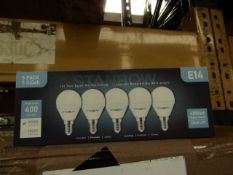 20x Pack of 5 Stanbow E14 5w LED light bulbs, new and boxed